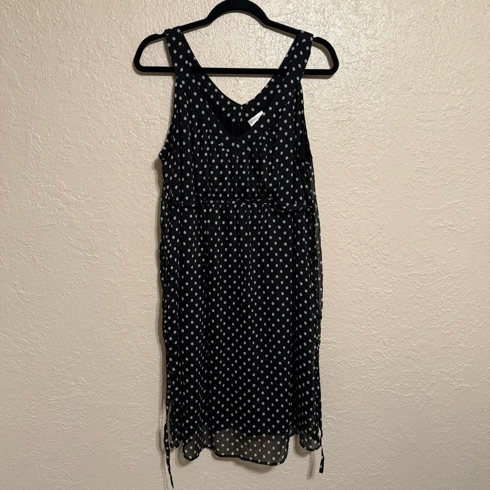 Black Polka Dot Sleeveless Dress
